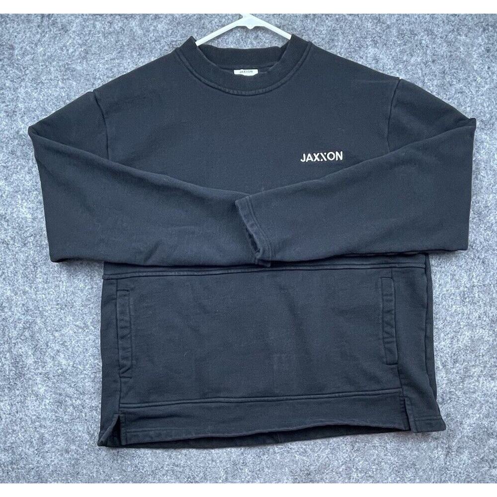 Jaxxon Sweatshirt Mens Extra Large Black Chest Logo Simple Heavyweight